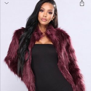 Fernanda Fur Coat (Burgundy)